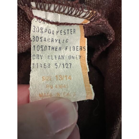 Vintage Wool Blend Skirt Size 6 Brown Striped Tweed Academia Preppy 60s - Picture 3 of 7